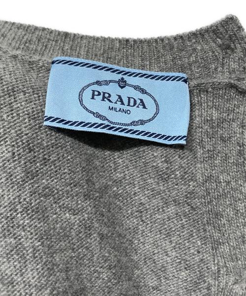 PRADA（プラダ）PRADA (プラダ) バックボタン ウールカシミヤニット グレー サイズ:40の古着・服飾アイテム