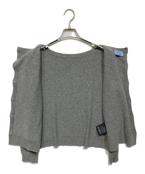 PRADA（プラダ）PRADA (プラダ) バックボタン ウールカシミヤニット グレー サイズ:40の古着・服飾アイテム