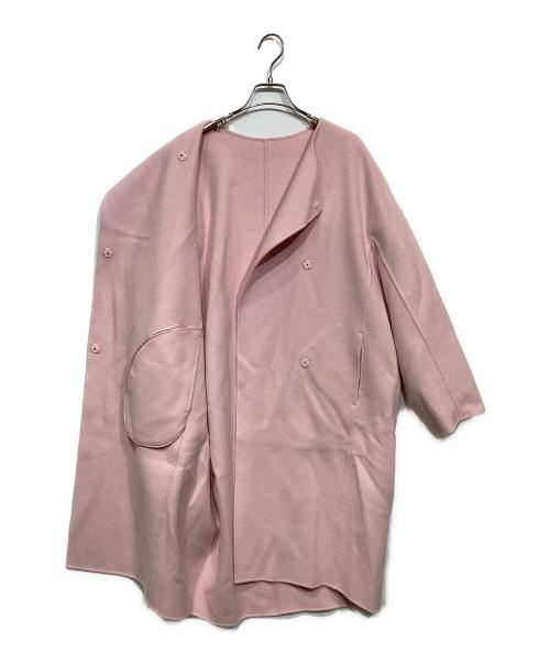 TOMORROW LAND（トゥモローランド）TOMORROW LAND (トゥモローランド) リバーメルトン コクーンコート ピンク サイズ:40の古着・服飾アイテム