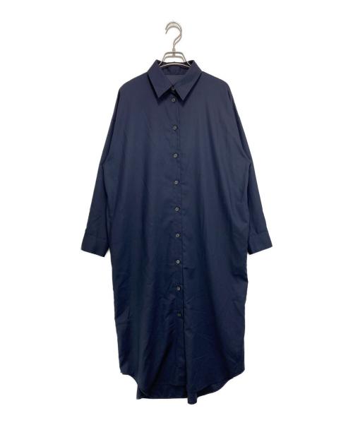 BARNEYS NEWYORK（バーニーズ・ニューヨーク）BARNEYS NEWYORK (バーニーズ・ニューヨーク) ロングスリーブシャツワンピース ネイビー サイズ:Fの古着・服飾アイテム