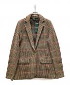 LAUREN RALPH LAURENローレンラルフローレン）の古着「金釦チェックテーラードジャケット」｜ブラウン