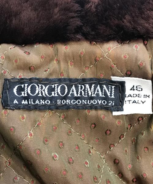 GIORGIO ARMANI（ジョルジョアルマーニ）GIORGIO ARMANI (ジョルジョアルマーニ) 襟切替ブルゾン ブラウン サイズ:46の古着・服飾アイテム