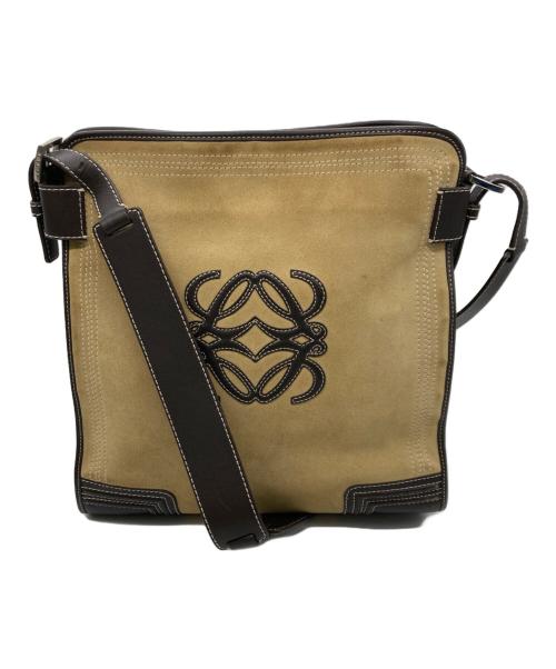 LOEWE（ロエベ）LOEWE (ロエベ) アナグラム スウェードショルダーバッグ ベージュの古着・服飾アイテム
