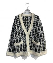 Gypsohila（ジプソフィア）の古着「Fleur Cardigan　GPG-520」｜ブラック×ホワイト