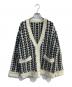 Gypsohila（ジプソフィア）の古着「Fleur Cardigan　GPG-520」｜ブラック×ホワイト