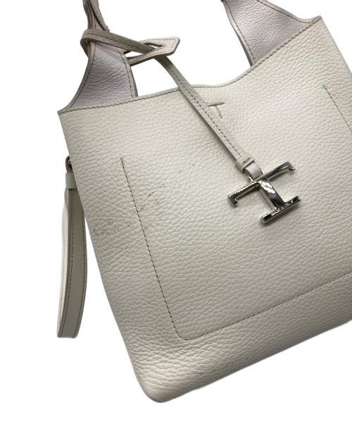 TOD'S（トッズ）TOD'S (トッズ) Tタイムレス ミニ 2WAY トートバッグ アイボリー サイズ:-の古着・服飾アイテム