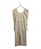 HER LIP TOハーリップトゥ）の古着「Bambina Cable Knit Dress」｜アイボリー