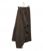 JUNYA WATANABE COMME des GARCONS(ジュンヤワタナベ コムデギャルソン）の古着「ドレープラメチェックスカート　AD1996　JS-100030」｜ブラック