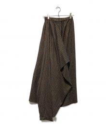 JUNYA WATANABE COMME des GARCONS（(ジュンヤワタナベ コムデギャルソン）の古着「ドレープラメチェックスカート　AD1996　JS-100030」｜ブラック