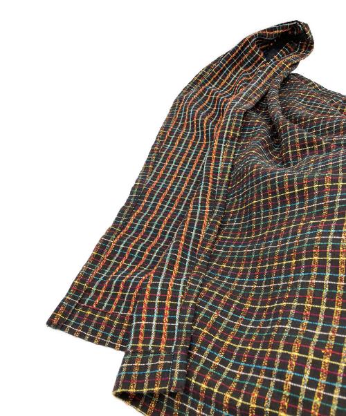 JUNYA WATANABE COMME des GARCONS（(ジュンヤワタナベ コムデギャルソン）JUNYA WATANABE COMME des GARCONS ((ジュンヤワタナベ コムデギャルソン) ドレープラメチェックスカート　AD1996　JS-100030 ブラック サイズ:Freeの古着・服飾アイテム