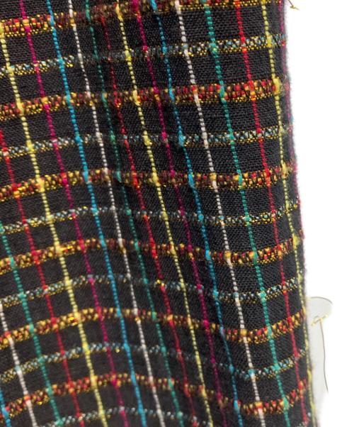 JUNYA WATANABE COMME des GARCONS（(ジュンヤワタナベ コムデギャルソン）JUNYA WATANABE COMME des GARCONS ((ジュンヤワタナベ コムデギャルソン) ドレープラメチェックスカート　AD1996　JS-100030 ブラック サイズ:Freeの古着・服飾アイテム