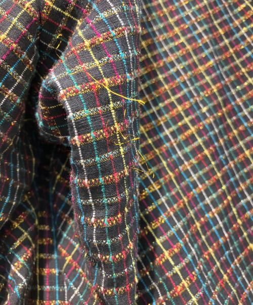 JUNYA WATANABE COMME des GARCONS（(ジュンヤワタナベ コムデギャルソン）JUNYA WATANABE COMME des GARCONS ((ジュンヤワタナベ コムデギャルソン) ドレープラメチェックスカート　AD1996　JS-100030 ブラック サイズ:Freeの古着・服飾アイテム