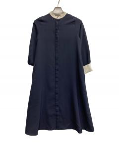 中古・古着通販】YAECA (ヤエカ) リネン混ギャザーワンピース オリーブ