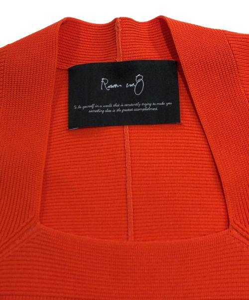 Room no.8（ルームエイト）Room no.8 (ルームエイト) ROYAL RIB SQUARE/N DRESS オレンジ サイズ:Freeの古着・服飾アイテム