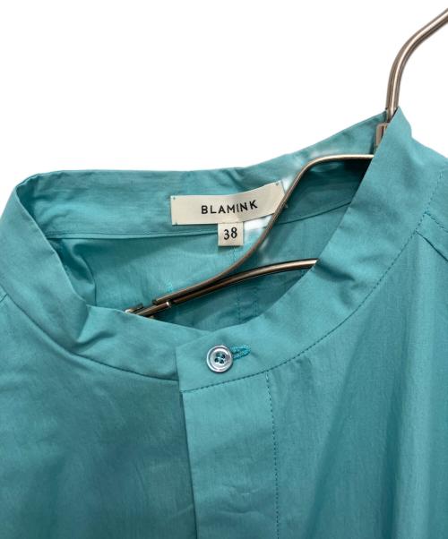 BLAMINK（ブラミンク）BLAMINK (ブラミンク) バンドカラーシャツワンピース グリーン サイズ:38の古着・服飾アイテム