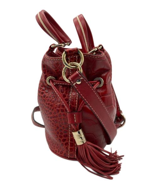 LANCEL（ランセル）LANCEL (ランセル) 2WAY型押し巾着バッグ レッド サイズ:-の古着・服飾アイテム