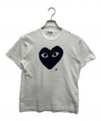 PLAY COMME des GARCONSプレイコムデギャルソン）の古着「ハートプリントラインストーンTシャツ」｜ホワイト