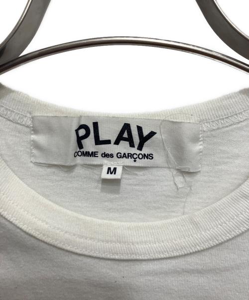PLAY COMME des GARCONS（プレイコムデギャルソン）PLAY COMME des GARCONS (プレイコムデギャルソン) ハートプリントラインストーンTシャツ ホワイト サイズ:Mの古着・服飾アイテム