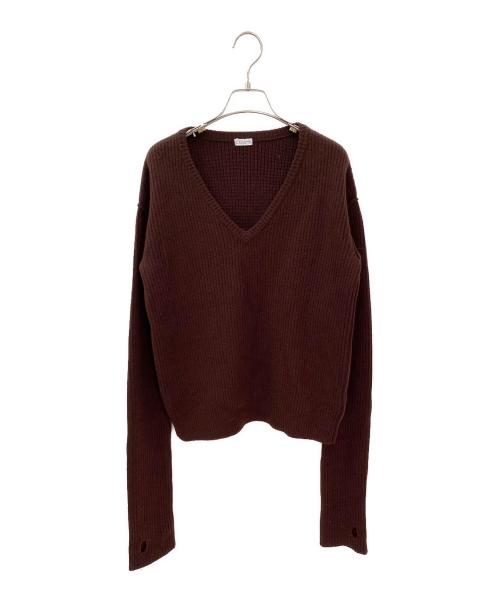 COLUMN（コラム）COLUMN (コラム) カシミヤ混スヌード付きニット ブラウン サイズ:Fの古着・服飾アイテム