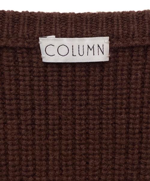 COLUMN（コラム）COLUMN (コラム) カシミヤ混スヌード付きニット ブラウン サイズ:Fの古着・服飾アイテム