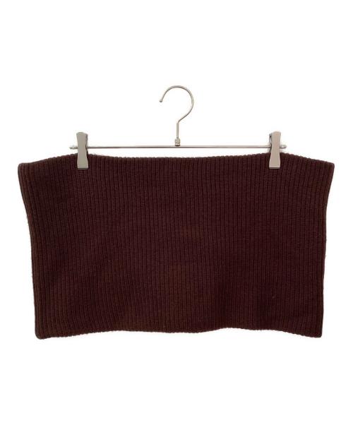 COLUMN（コラム）COLUMN (コラム) カシミヤ混スヌード付きニット ブラウン サイズ:Fの古着・服飾アイテム