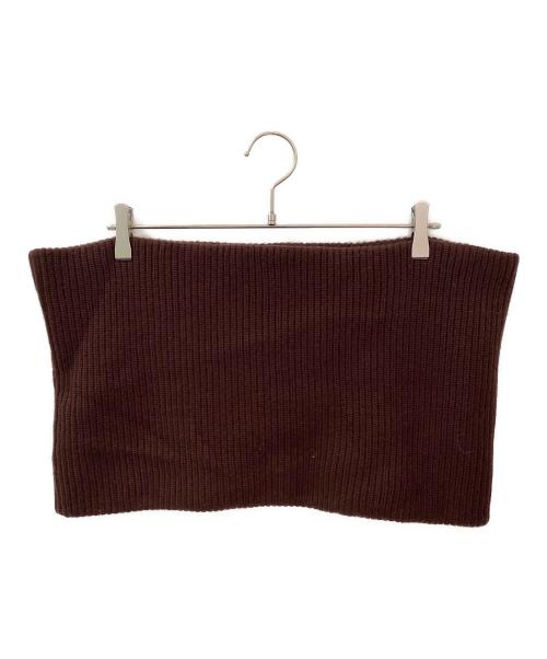 COLUMN（コラム）COLUMN (コラム) カシミヤ混スヌード付きニット ブラウン サイズ:Fの古着・服飾アイテム