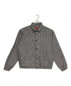 SUPREMEシュプリーム）の古着「Houndstooth Logos Snap Front Jacket」｜ブラック