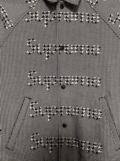 SUPREME（シュプリーム）SUPREME (シュプリーム) Houndstooth Logos Snap Front Jacket ブラック サイズ:Mの古着・服飾アイテム
