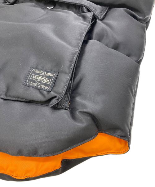 RockyMountainFeatherBed（ロッキーマウンテンフェザーベッド）RockyMountainFeatherBed (ロッキーマウンテンフェザーベッド) PORTER (ポーター) BEAMS (ビームス) レザーナイロンダウンベスト ブラック サイズ:42の古着・服飾アイテム