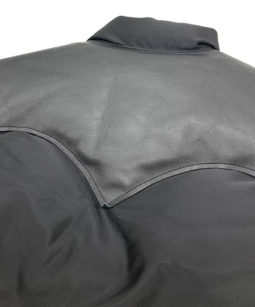 RockyMountainFeatherBed（ロッキーマウンテンフェザーベッド）RockyMountainFeatherBed (ロッキーマウンテンフェザーベッド) PORTER (ポーター) BEAMS (ビームス) レザーナイロンダウンベスト ブラック サイズ:42の古着・服飾アイテム