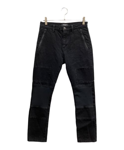 UNDERCOVER（アンダーカバー）UNDERCOVER (アンダーカバー) カツラギヒザリブ切替デニムパンツ ブラック サイズ:2の古着・服飾アイテム