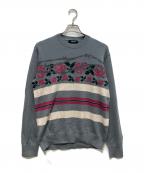 UNDERCOVERアンダーカバー）の古着「ROSEWIRE CREW KNIT　21SS」｜グレー×ピンク