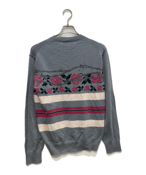 UNDERCOVER（アンダーカバー）UNDERCOVER (アンダーカバー) ROSEWIRE CREW KNIT　21SS グレー×ピンク サイズ:2の古着・服飾アイテム