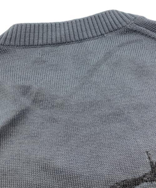 UNDERCOVER（アンダーカバー）UNDERCOVER (アンダーカバー) ROSEWIRE CREW KNIT　21SS グレー×ピンク サイズ:2の古着・服飾アイテム