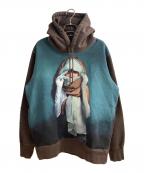 UNDERCOVER×Markus Akessonアンダーカバー×マーカス アーケッソン)）の古着「The Mask / 度詰キモウウラケHoodie」｜ブラウン×ブルー