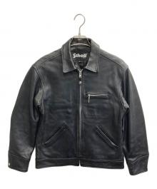 Schott（ショット）の古着「LEATHER TRACKER JACKET」｜ブラック