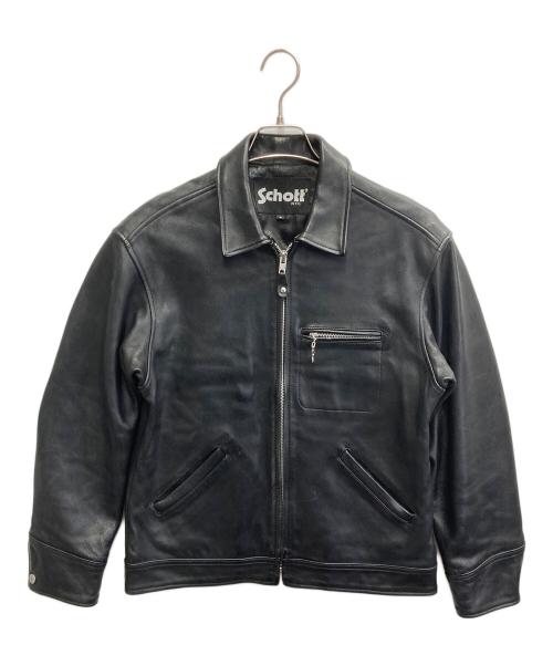 Schott（ショット）Schott (ショット) LEATHER TRACKER JACKET ブラック サイズ:Sの古着・服飾アイテム