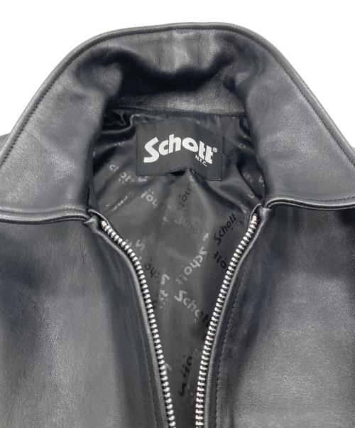 Schott（ショット）Schott (ショット) LEATHER TRACKER JACKET ブラック サイズ:Sの古着・服飾アイテム