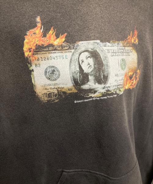 SAINT MICHAEL（セントマイケル）SAINT MICHAEL (セントマイケル) PAY MONEY TO MY PAIN (ペイ・マネー・トゥ・マイ ペイン) BRND MONEY / BK / プルオーバフーディー ブラック サイズ:Lの古着・服飾アイテム