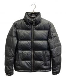 JACKROSE（ジャックローズ）の古着「レザーダウンジャケット」｜ブラック