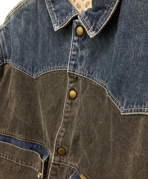 orSlow（オアスロウ）orSlow (オアスロウ) BEAMS (ビームス) Martys デニム ブルゾン ブラック×インディゴ サイズ:Mの古着・服飾アイテム