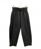 itochiイトチ）の古着「Polyester Linon pleated track pants」｜ブラック
