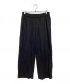 Graphpaperグラフペーパー）の古着「Wool Smooth Flannel Easy Wide Pants」｜ブラック