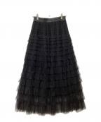 Ameriアメリ）の古着「BLACK TULLE RAFFLE SKIRT　0125109260360」｜ブラック