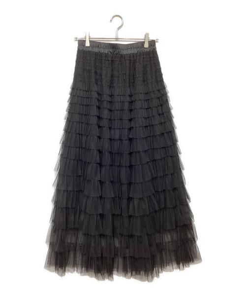 Ameri（アメリ）Ameri (アメリ) BLACK TULLE RAFFLE SKIRT　0125109260360 ブラック サイズ:Mの古着・服飾アイテム