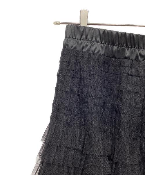 Ameri（アメリ）Ameri (アメリ) BLACK TULLE RAFFLE SKIRT　0125109260360 ブラック サイズ:Mの古着・服飾アイテム