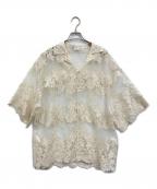 CLANEクラネ）の古着「SHEER FLOWER LACE SHIRTS」｜アイボリー