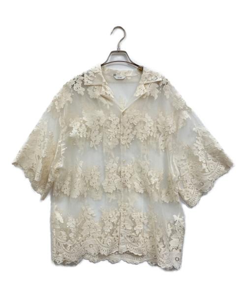 CLANE（クラネ）CLANE (クラネ) SHEER FLOWER LACE SHIRTS アイボリー サイズ:2の古着・服飾アイテム