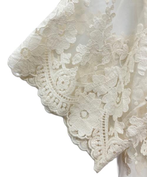 CLANE（クラネ）CLANE (クラネ) SHEER FLOWER LACE SHIRTS アイボリー サイズ:2の古着・服飾アイテム
