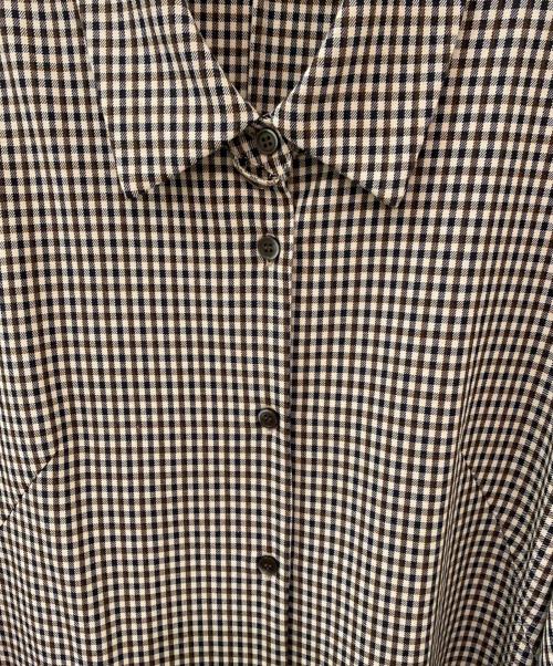 CLANE（クラネ）CLANE (クラネ) POWER SHOULDER CHECK SHIRT ONEPIECE ベージュ サイズ:2の古着・服飾アイテム